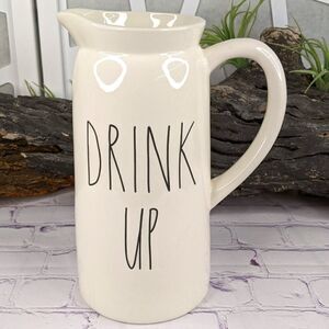 Rae Dunn DRINK UP Ceramic Pitcher